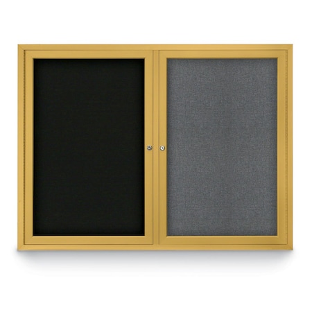 United Visual Products Corkboard, Cobalt/Bronze, 72" X 36" UV407-BRONZE-COBACC